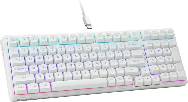 Main image of E-Yooso Creamy Mechanical Keyboard Wired, RGB Backlit, White