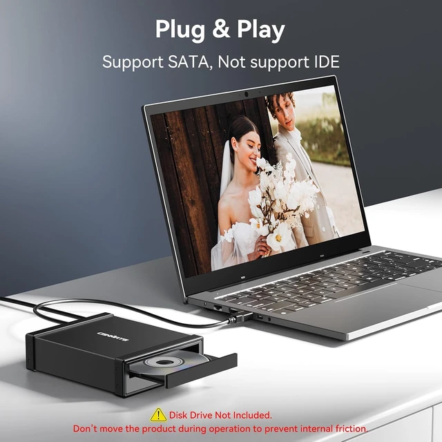 Alt view image 2 of 7 - 5.25" Blu-Ray/CD/DVD SATA Drive Enclosure with USB A/C 3.0, 5.25 Drive Enclosure, Optical Drive Enclosure fit any drive depth up to 171mm, Aluminum Alloy, Hot swappable(Optical Drive not Included)