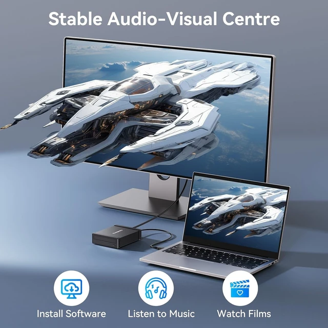 Alt view image 6 of 7 - 5.25" Blu-Ray/CD/DVD SATA Drive Enclosure with USB A/C 3.0, 5.25 Drive Enclosure, Optical Drive Enclosure fit any drive depth up to 171mm, Aluminum Alloy, Hot swappable(Optical Drive not Included)