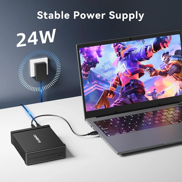 Alt view image 7 of 7 - 5.25" Blu-Ray/CD/DVD SATA Drive Enclosure with USB A/C 3.0, 5.25 Drive Enclosure, Optical Drive Enclosure fit any drive depth up to 171mm, Aluminum Alloy, Hot swappable(Optical Drive not Included)