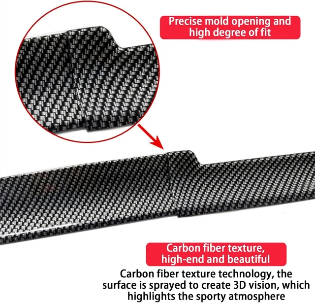 Alt view image 4 of 7 - Compatible with Hyundai Elantra 2016-2020, Sedan Rear Trunk Boot Lip Wing Spoiler Adjustable Car Spoiler,2-Carbon Fiber Look