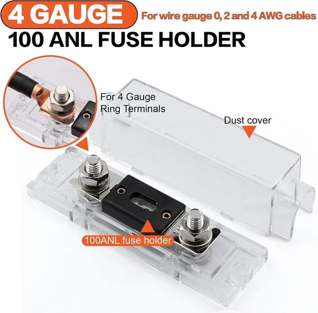 Alt view image 6 of 7 - 4 Gauge Battery Cable Kit 50ft Red/Black CCA Power & Ground with 100A Fuse