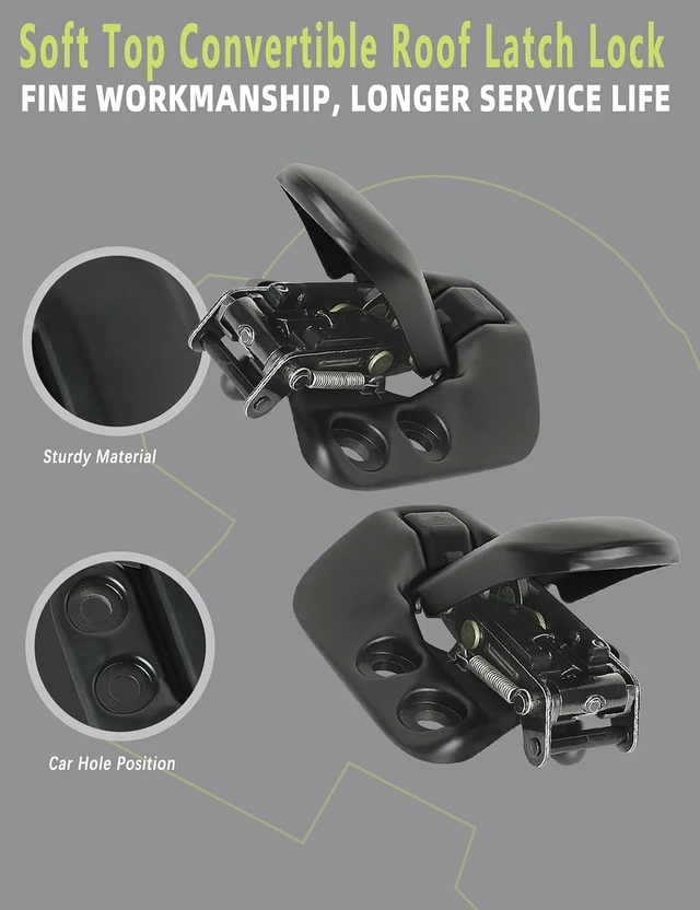 Alt view image 3 of 6 - Soft Top Convertible Roof Latch Lock LH RH (1Pair)