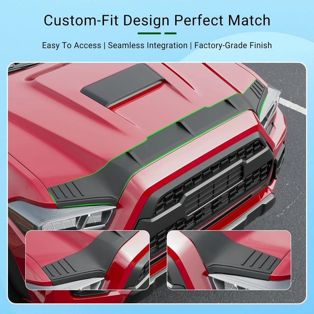 Alt view image 2 of 7 - Hood Deflector Compatible with 2016-2023 Toyota Tacoma