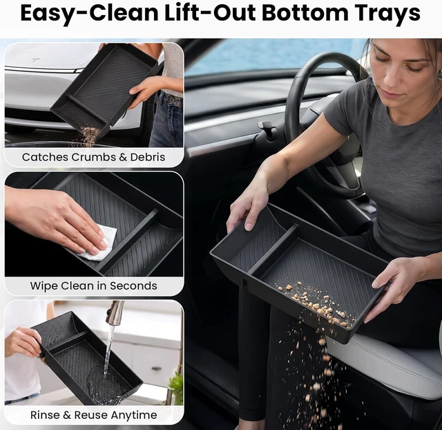 Alt view image 3 of 7 - Tesla Model Y 8PCS Accessories Console Organizer 2025-2026 Juniper