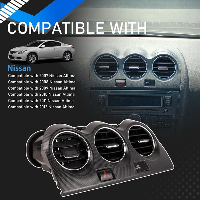 Alt view image 3 of 7 - Center Dash Air Conditioner Vent Compatible with 07-12 Altima