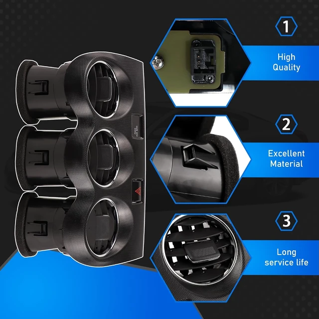 Alt view image 5 of 7 - Center Dash Air Conditioner Vent Compatible with 07-12 Altima