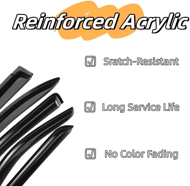 Alt view image 2 of 4 - 4PCS Side Window Wind Deflectors for Benz E-Class W211 2003-2009 MB13