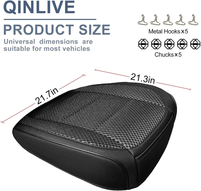 Alt view image 2 of 6 - 2 Pack Black Ventilated Bottom Car Seat Cover