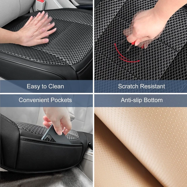 Alt view image 4 of 6 - 2 Pack Black Ventilated Bottom Car Seat Cover