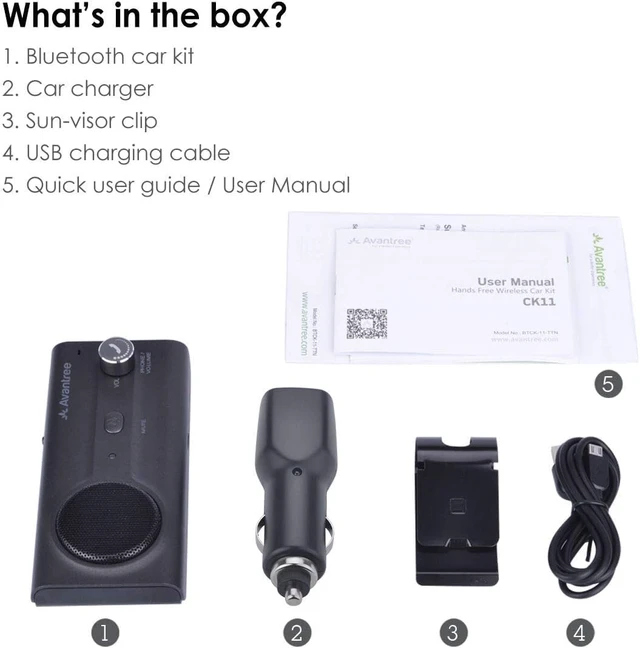 Alt view image 6 of 6 - CK11 - Bluetooth 5.0 Hands-Free Car Speakerphone, Titanium