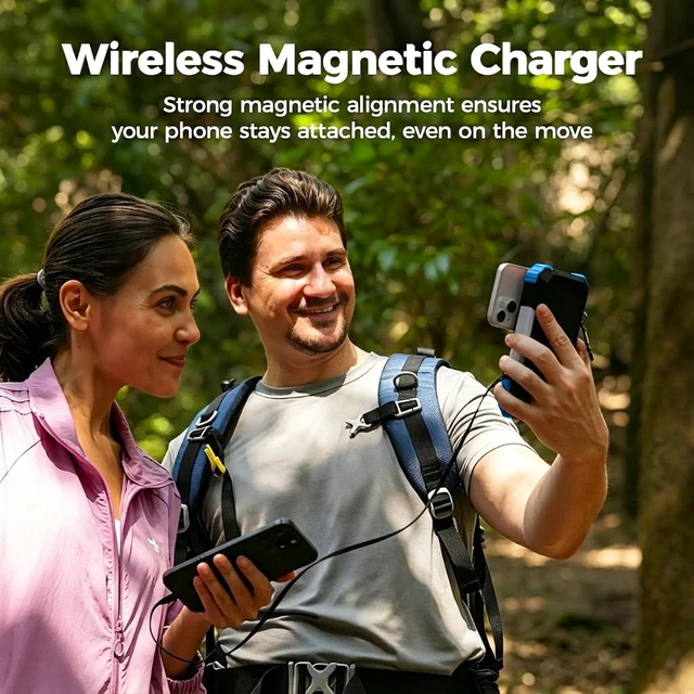 Alt view image 3 of 7 - Solar Power Bank Built-in Retractable Cable 20000mAh