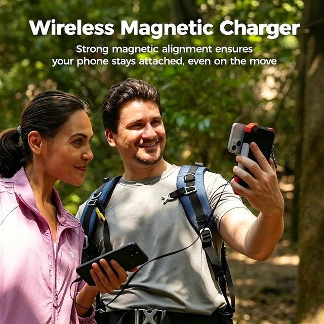 Alt view image 3 of 7 - Solar Power Bank Built-in Retractable Cable 20000mAh