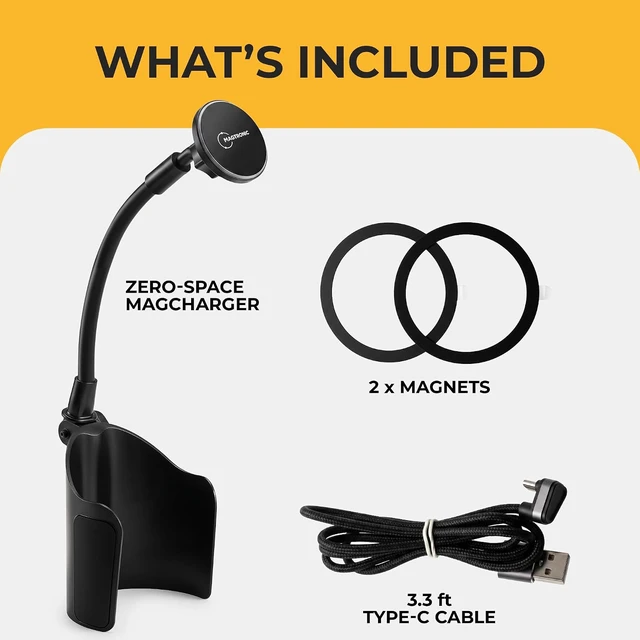 Alt view image 4 of 7 - Car Mount Wireless Charger 15W - Magnetic Phone Holder - Zero Space & Secure - Auto Accessories Charger - Compatible with iPhone 17 Pro Max to 12 - Compatible with Android Devices