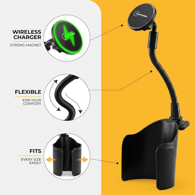 Alt view image 3 of 7 - Car Mount Wireless Charger 15W - Magnetic Phone Holder - Zero Space & Secure - Auto Accessories Charger - Compatible with iPhone 17 Pro Max to 12 - Compatible with Android Devices