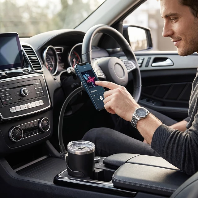 Alt view image 7 of 7 - Car Mount Wireless Charger 15W - Magnetic Phone Holder - Zero Space & Secure - Auto Accessories Charger - Compatible with iPhone 17 Pro Max to 12 - Compatible with Android Devices
