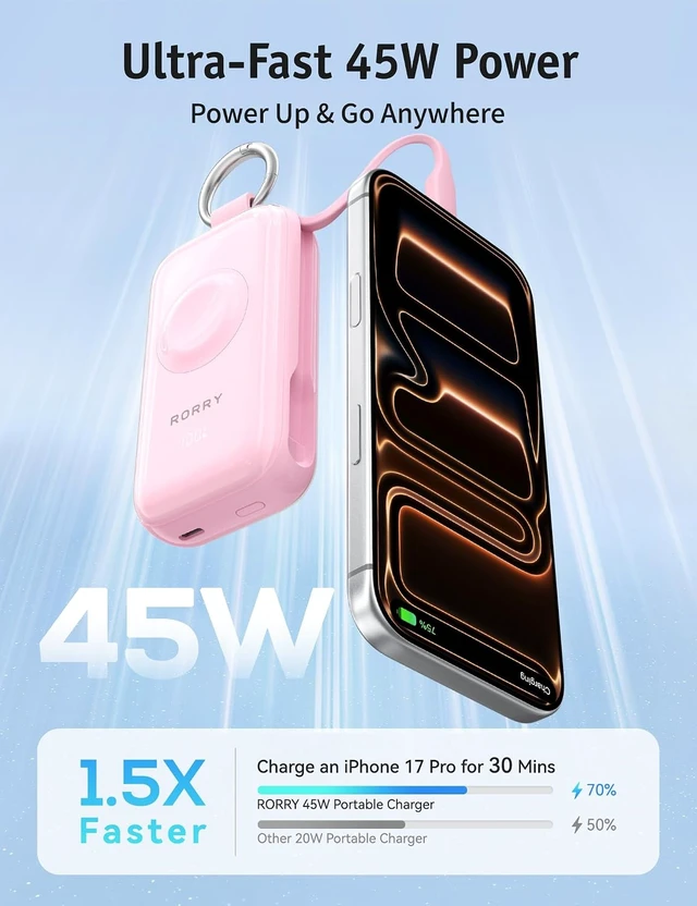 Alt view image 2 of 7 - CharmGo Pro 45W Portable Charger Power Bank 10000mAh Battery Pack