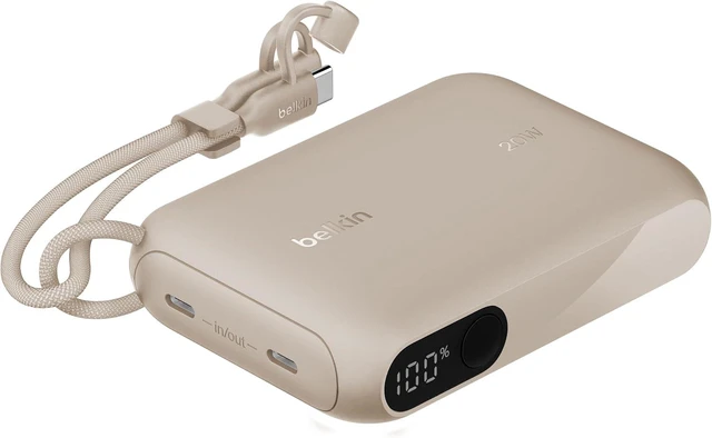 Main image of 10000mAh 20W Slim Power Bank, Digital Display, 2 USB C Ports