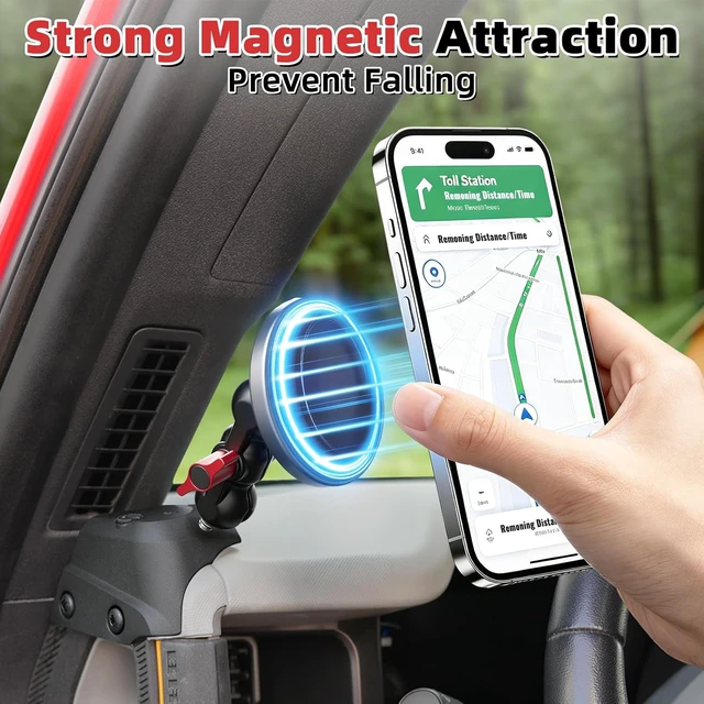 Alt view image 2 of 7 - Magnetic Phone Holder with Charging C Port for Ford Bronco 2021-2026