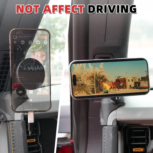 Alt view image 5 of 7 - Magnetic Phone Holder with Charging C Port for Ford Bronco 2021-2026