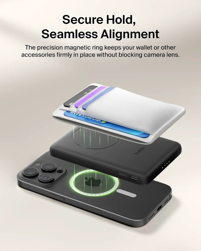 Alt view image 2 of 7 - 5K 7.5W Ultra Slim Portable Power Bank, Supports MagSafe Accessories