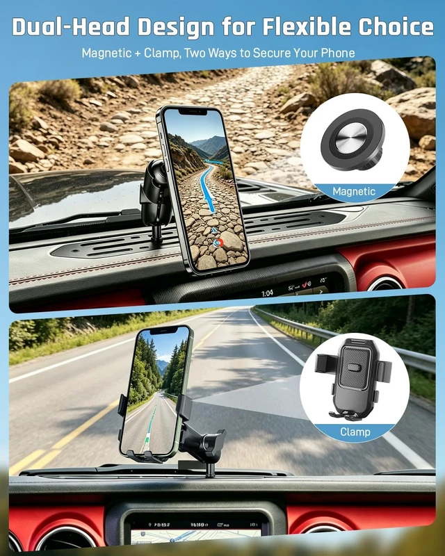 Alt view image 4 of 7 - Phone Holder for Jeep Wrangler JL 2018-2023 & Gladiator JT 2020-2023