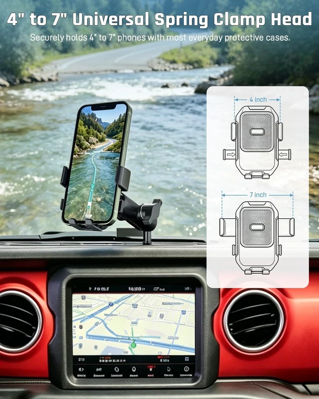 Alt view image 5 of 7 - Phone Holder for Jeep Wrangler JL 2018-2023 & Gladiator JT 2020-2023
