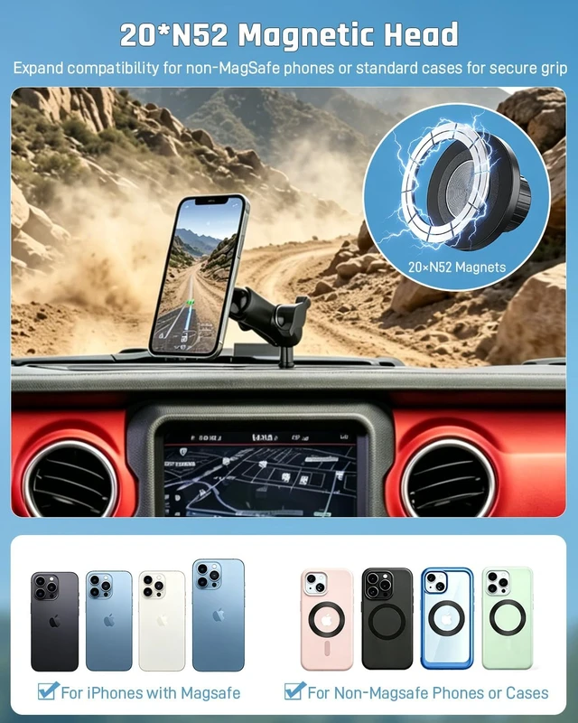 Alt view image 6 of 7 - Phone Holder for Jeep Wrangler JL 2018-2023 & Gladiator JT 2020-2023