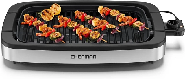 Main image of Smokeless Indoor Electric Grill, Extra Large Grilling Surface, Nonstick Table Top Grill for Indoor Grilling and BBQ with Adjustable Temperature Control, Drip Tray, Dishwasher-Safe Parts