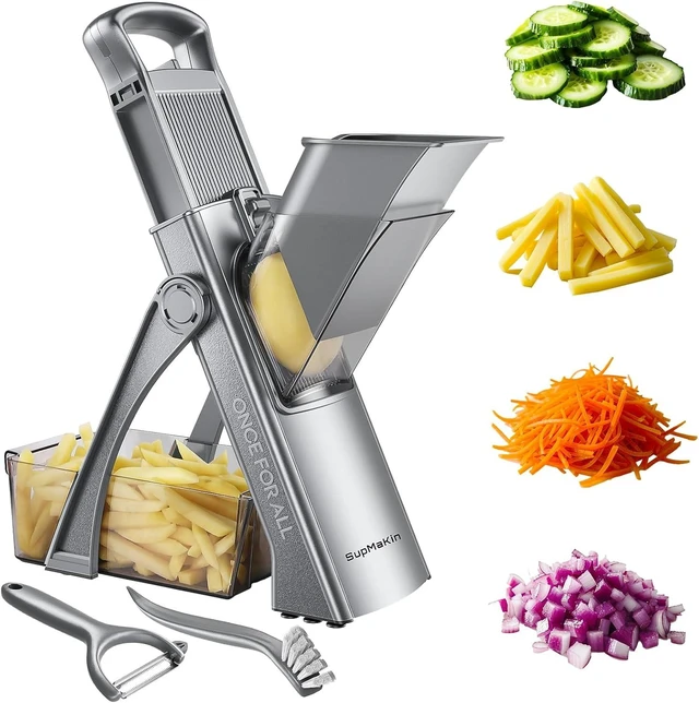 Main image of Safer Mandoline Slicer for Kitchen, Vegetable Slicer & Chopper