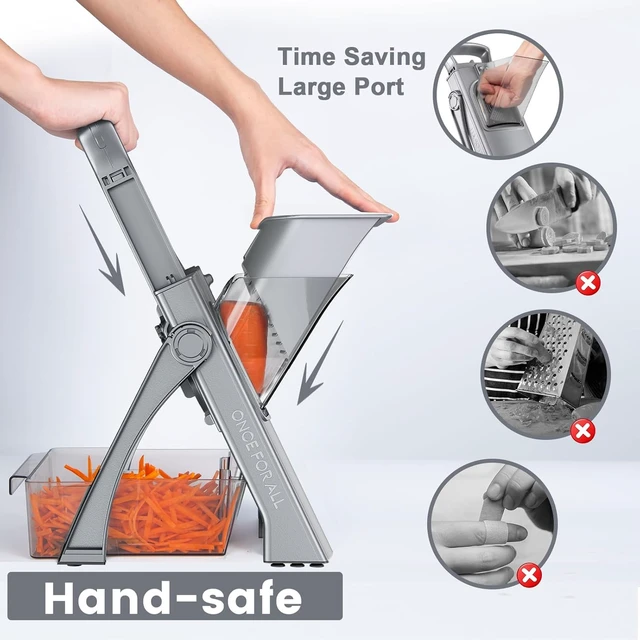 Alt view image 2 of 7 - Safer Mandoline Slicer for Kitchen, Vegetable Slicer & Chopper