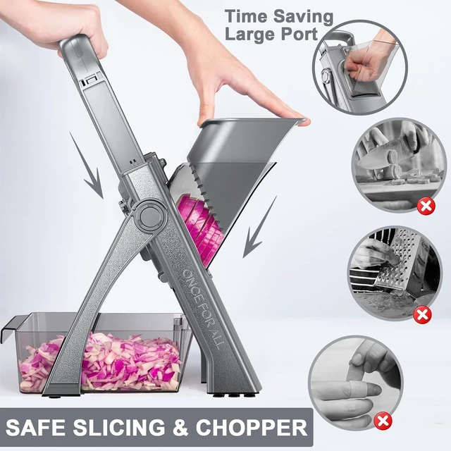 Alt view image 5 of 7 - Safer Mandoline Slicer for Kitchen, Vegetable Slicer & Chopper