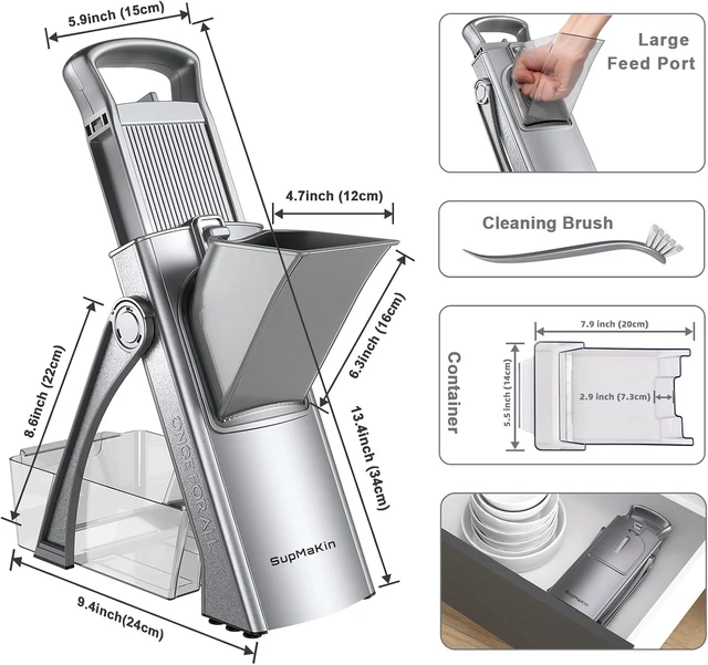Alt view image 7 of 7 - Safer Mandoline Slicer for Kitchen, Vegetable Slicer & Chopper