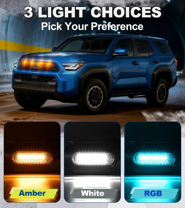 Alt view image 6 of 7 - Grill Lights for 4Runner 2025-2026 Raptor Light TRD Sport Off Road, Amber