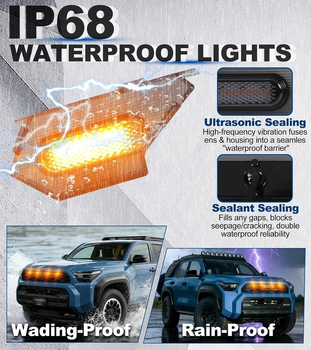 Alt view image 7 of 7 - Grill Lights for 4Runner 2025-2026 Raptor Light TRD Sport Off Road, Amber