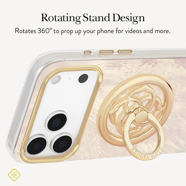 Alt view image 4 of 6 - Magnetic Phone Ring Grip with Stand - Gold Medallion