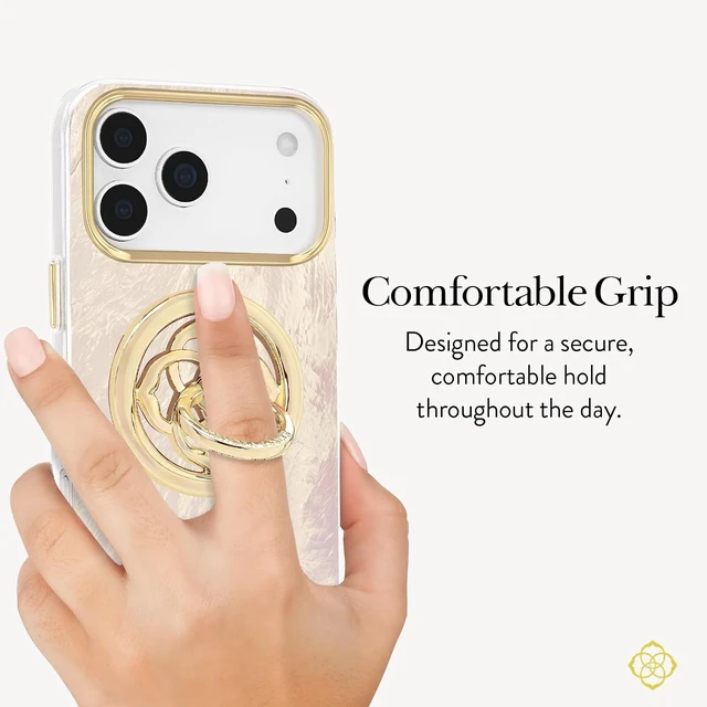 Alt view image 5 of 6 - Magnetic Phone Ring Grip with Stand - Gold Medallion