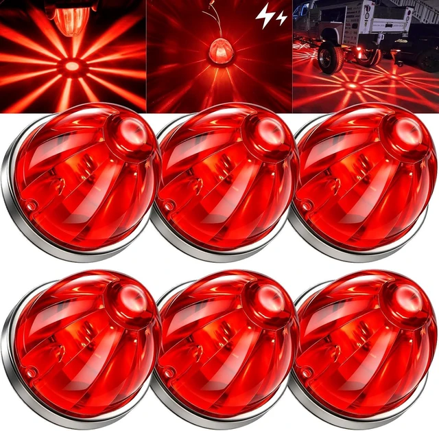Main image of Red Watermelon Lights for Semi Truck, Steady & Warning Modes for Tail Top
