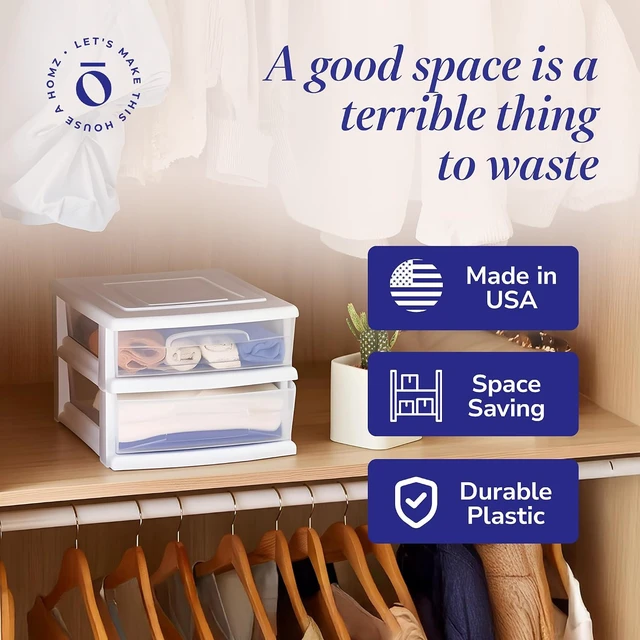 Alt view image 6 of 7 - 2 Drawer Storage Cart, Wide Plastic Container, White Frame, 2 Pack