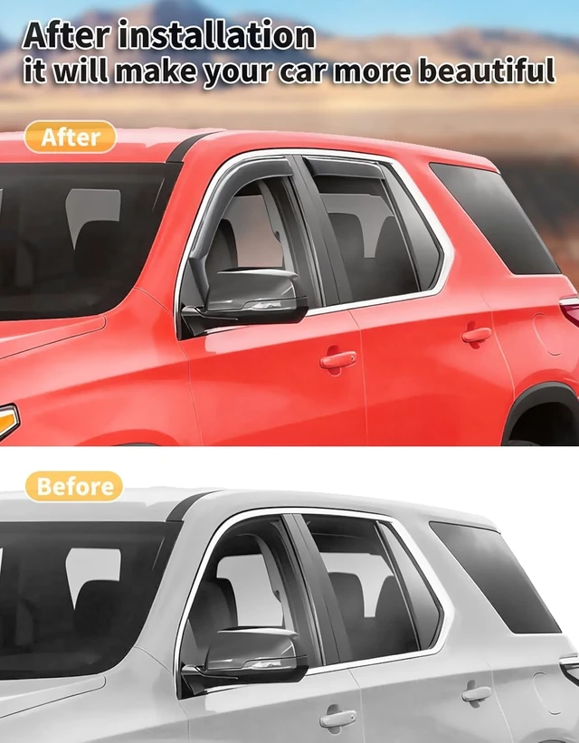 Alt view image 5 of 7 - in-Channel Window Visors Rain Guards for Chevy Traverse 2018-2023