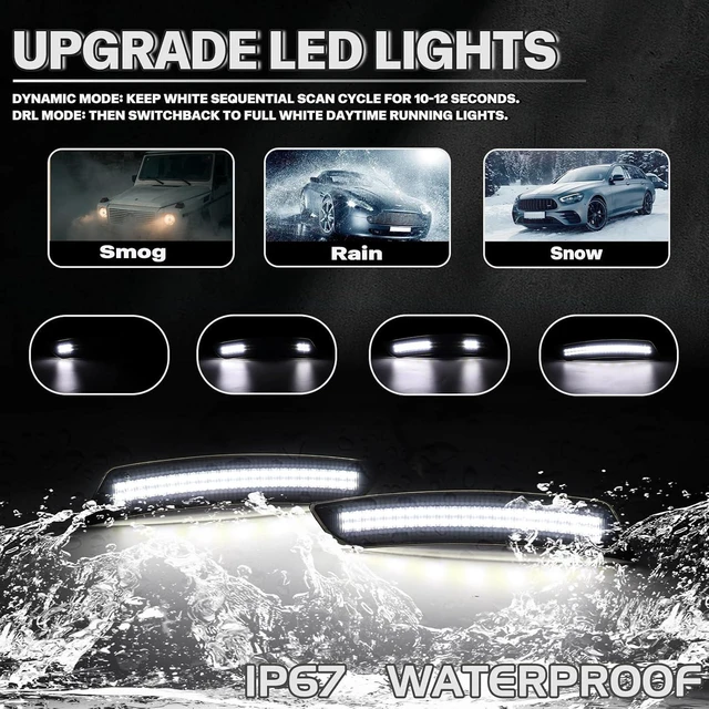 Alt view image 2 of 7 - White Dynamic LED Side Marker Lights for 2016-2024 Chevy Camaro 6th Gen