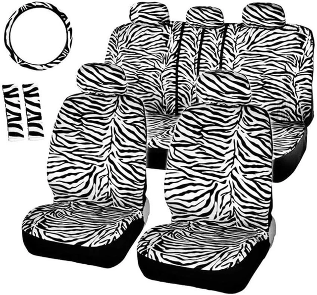 Main image of Car Seat Covers for Full Set with 2 Seat Belt Pads & Universal 15 Inch Steering Wheel Cover Fit for Cars, Trucks, SUV, or Van