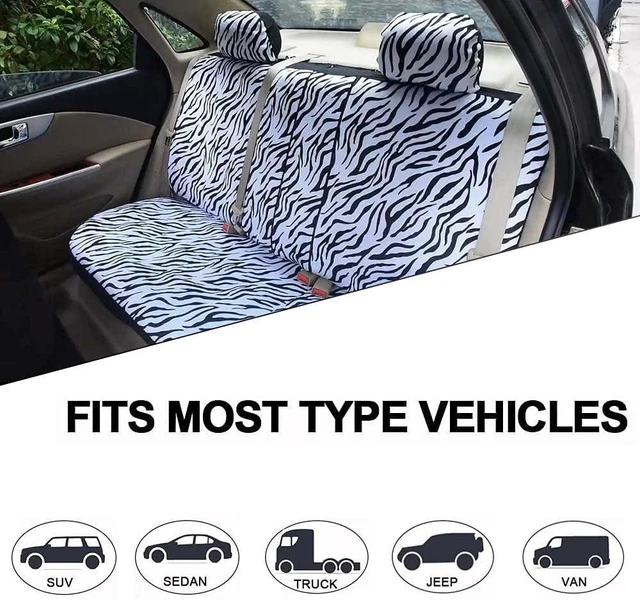 Alt view image 4 of 5 - Car Seat Covers for Full Set with 2 Seat Belt Pads & Universal 15 Inch Steering Wheel Cover Fit for Cars, Trucks, SUV, or Van