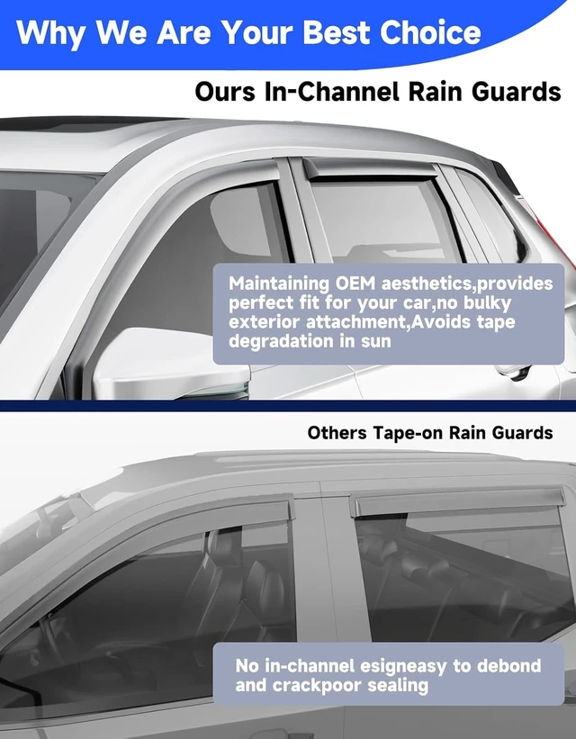 Alt view image 6 of 7 - in-Channel Window Visors Rain Guards for Honda CR-V CRV 2023-2026