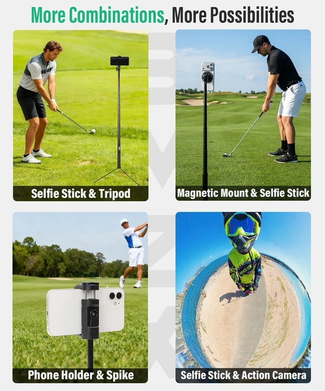Alt view image 2 of 7 - Golf Tripod Monopod, 47" Selfie Stick for Golf Swing Training & Recording