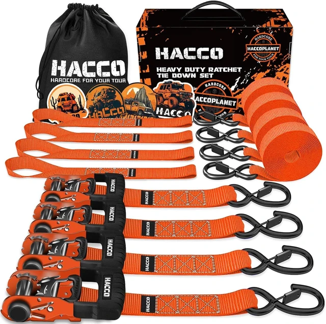 Main image of 1.6in Heavy Duty Ratchet Tie Down Straps 4PK for UTV Truck