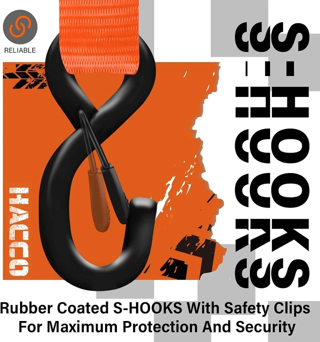 Alt view image 3 of 7 - 1.6in Heavy Duty Ratchet Tie Down Straps 4PK for UTV Truck
