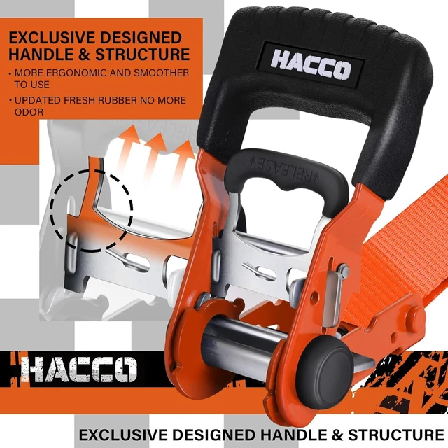 Alt view image 2 of 7 - 1.6in Heavy Duty Ratchet Tie Down Straps 4PK for UTV Truck
