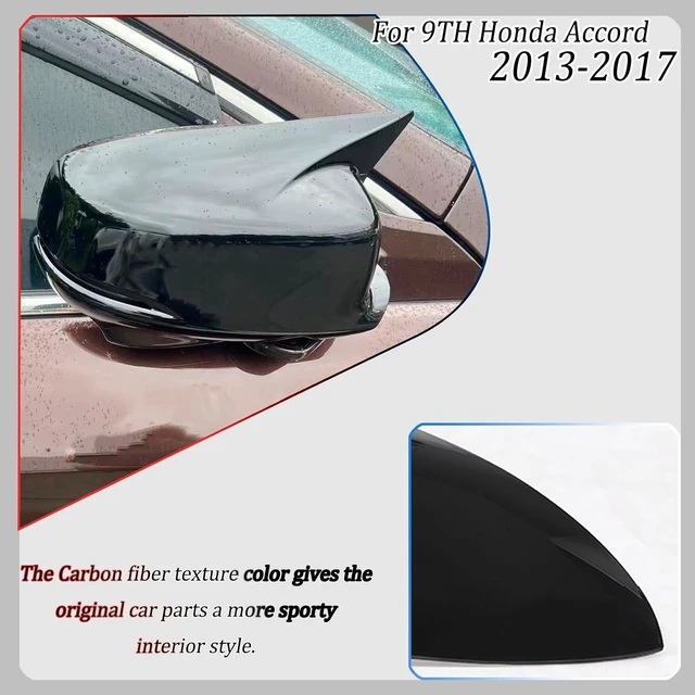 Alt view image 2 of 7 - Side Mirror Cover,for 9TH Honda Accord 2013 2014 2015 2016 2017, Bright Black Side Rear Mirror Covers Body Kit Accessories for CarsDesigned for Models with Turn Signals