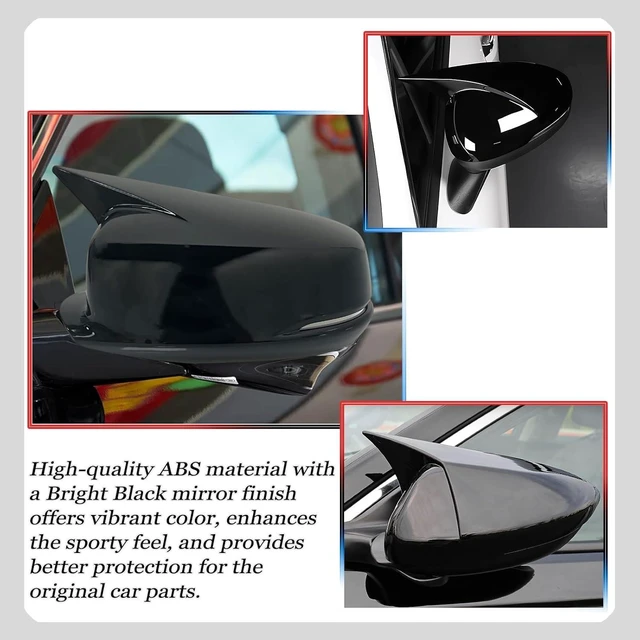 Alt view image 5 of 7 - Side Mirror Cover,for 9TH Honda Accord 2013 2014 2015 2016 2017, Bright Black Side Rear Mirror Covers Body Kit Accessories for CarsDesigned for Models with Turn Signals